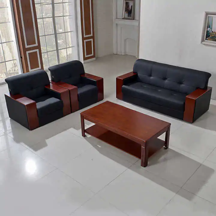5-Seater Mahogany office sofa (3+1+1) - Image 3