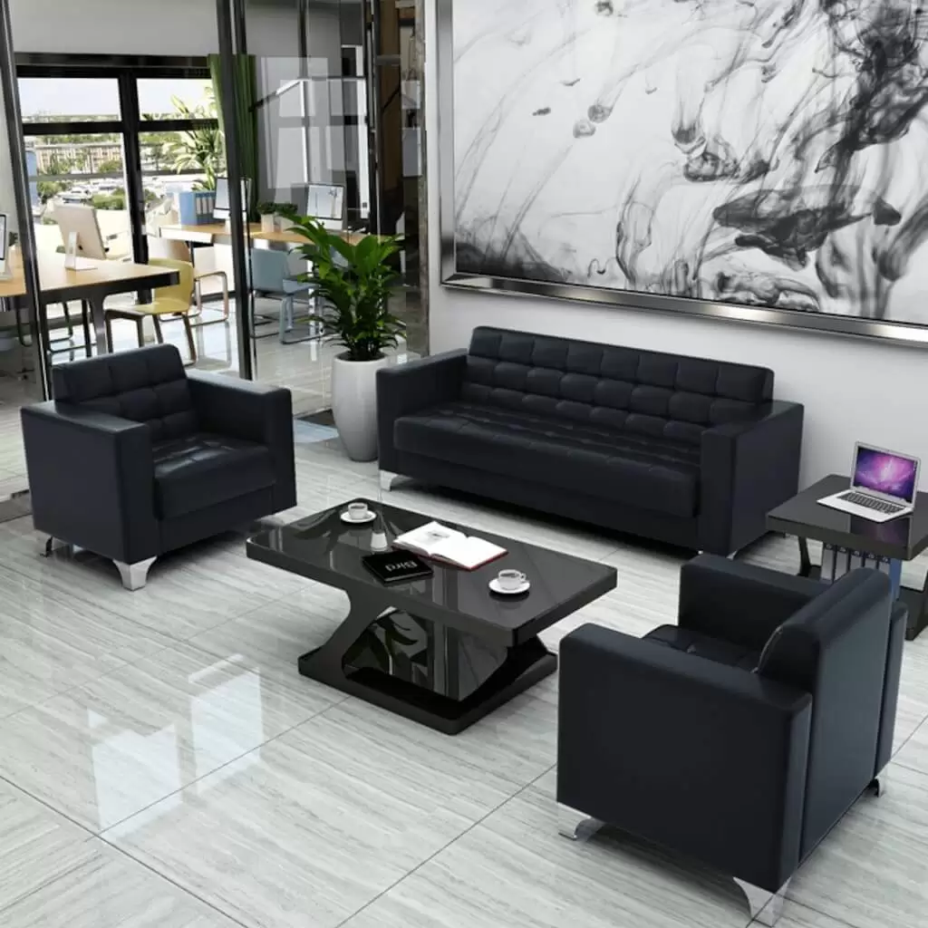 Leather 5-Seater office sofa