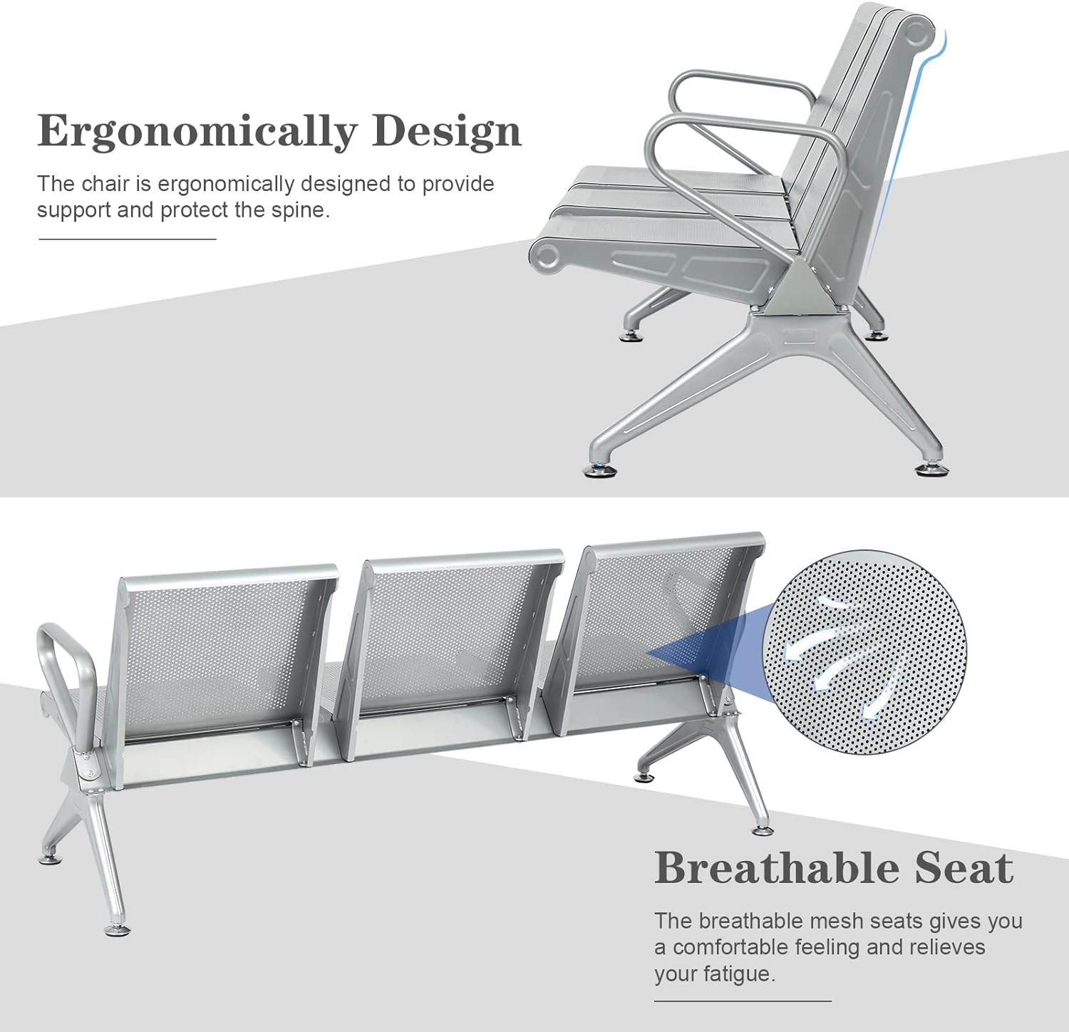 Steel reception bench