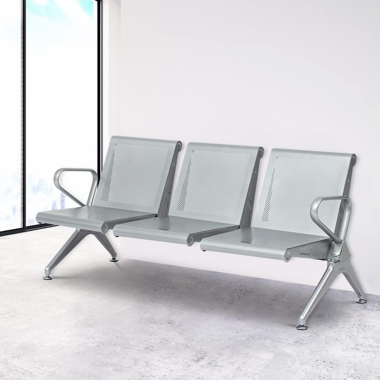 Steel reception bench