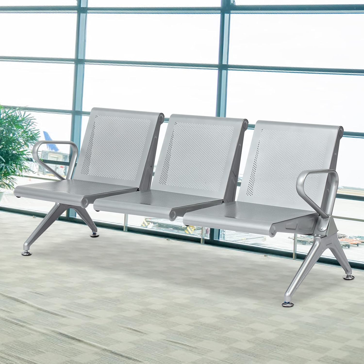 Steel reception bench