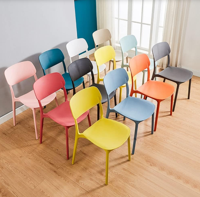 Stackable plastic chairs