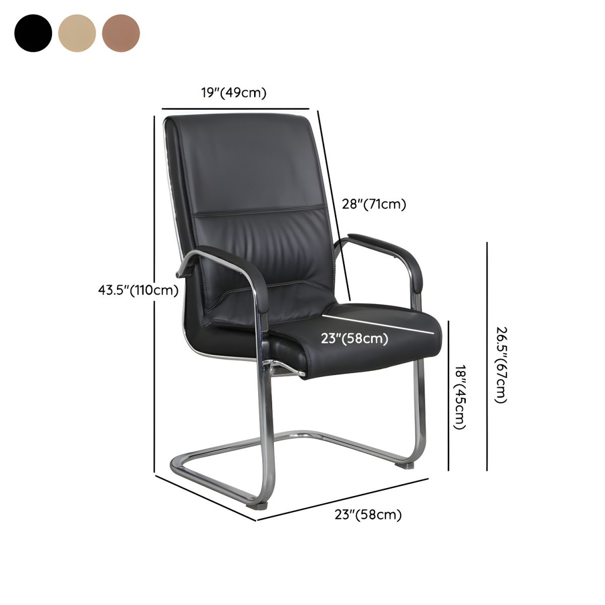 Visitor's leather highback chair