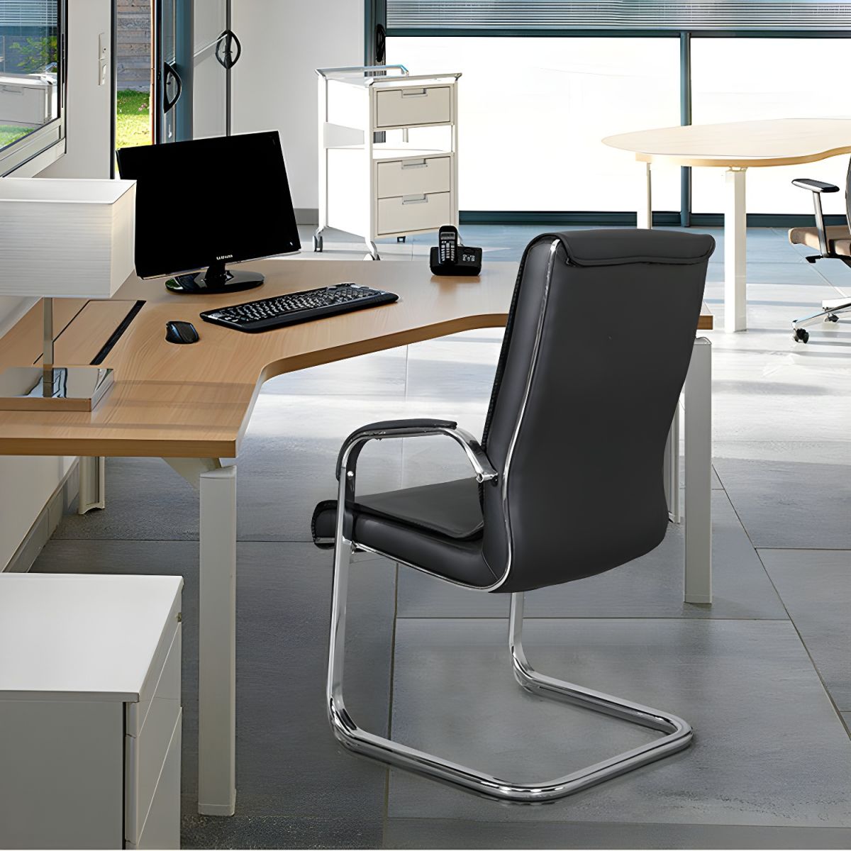 Visitor's leather highback chair
